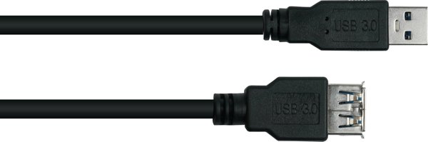 Καλώδιο USB Alcasa USB-A σε USB-A 1m, Μαύρο (UK30P-ASA-010S)