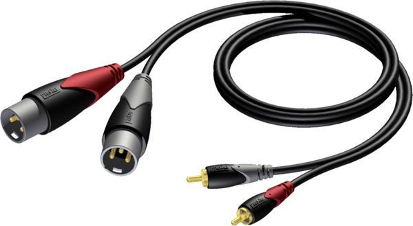 Procab CLA701 Καλώδιο Ήχου XLR Male σε RCA Male 1.5m Μαύρο