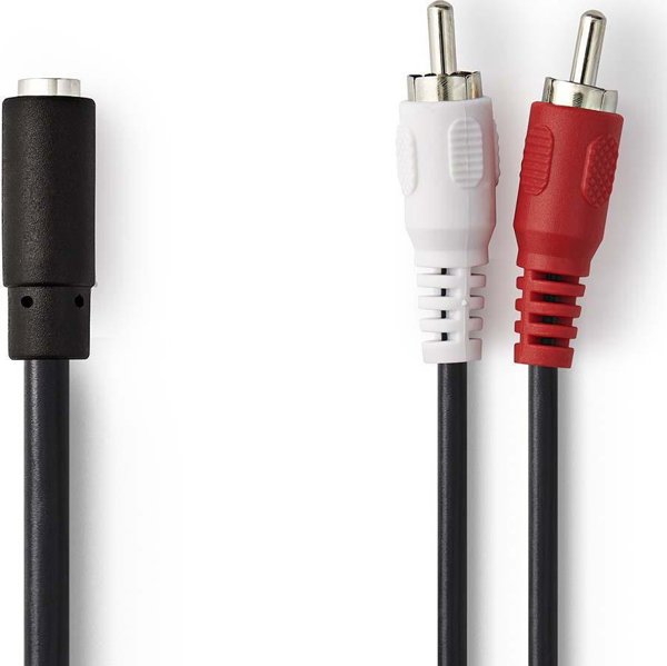 Kabel Nedis kabel audio 0,2 m 2 x RCA 3.5mm Czarny