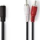 Kabel Nedis kabel audio 0,2 m 2 x RCA 3.5mm Czarny