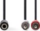 Kabel Nedis kabel audio 0,2 m 2 x RCA 3.5mm Czarny