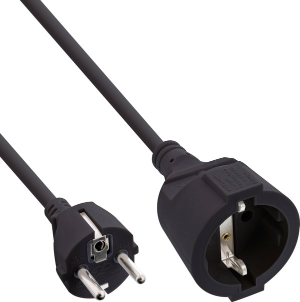 InLine Καλώδιο Επέκτασης Ρεύματος 16410F, Τύπου F, Μαύρο, 20m