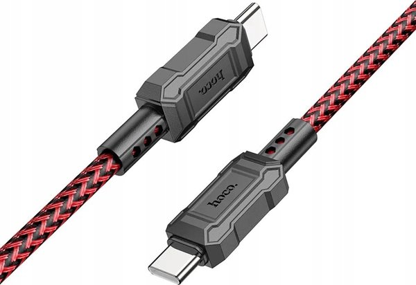 Kabel USB Hello Case USB-C - USB-C 1 m Czerwono-czarny (GSMA0281)