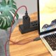 Kabel USB Hello Case USB-C - USB-C 1 m Czerwono-czarny (GSMA0281)