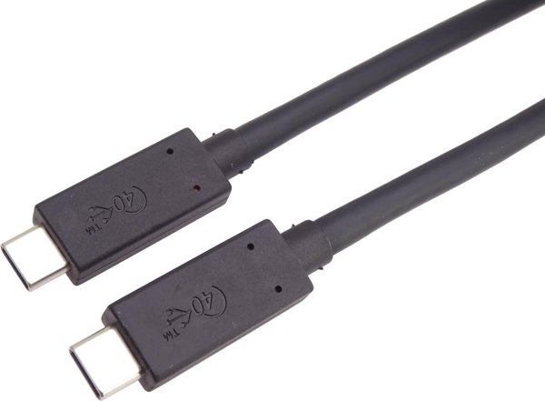PremiumCord Καλώδιο USB-C σε USB-C 0.8m, Μαύρο (ku4cx08bk)