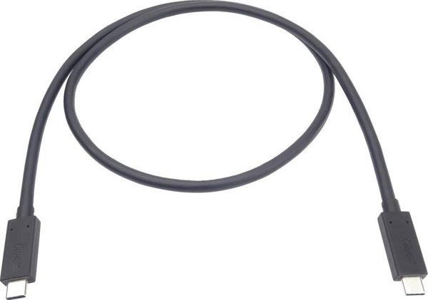 PremiumCord Καλώδιο USB-C σε USB-C 0.8m, Μαύρο (ku4cx08bk)