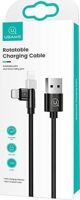 Καλώδιο Usams U60 USB-A σε Lightning 1m με Περιστρεφόμενη Άκρη, Πλεγμένο, 2A, Μαύρο
