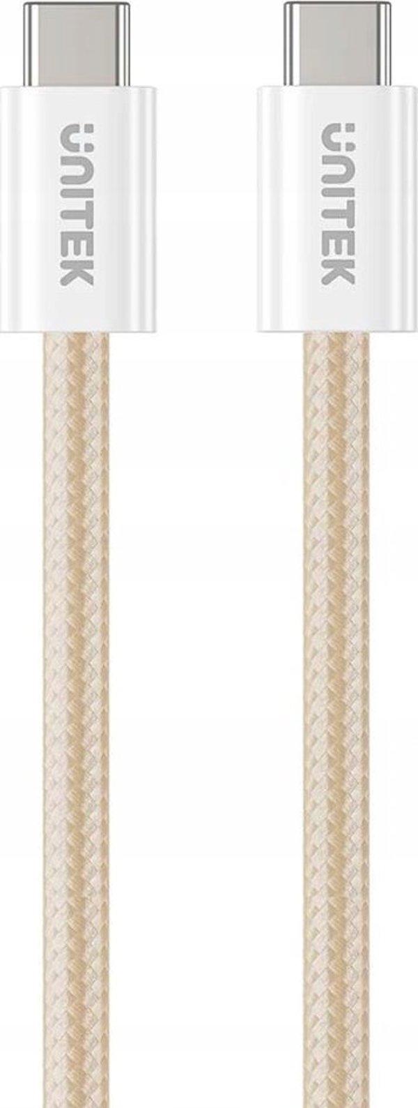 Unitek Καλώδιο USB-C σε USB-C, Μαγνητικά Αναδιπλούμενο, PD 100W, Με Πλέξη, Μπεζ, 1m