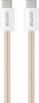 Unitek Καλώδιο USB-C σε USB-C, Μαγνητικά Αναδιπλούμενο, PD 100W, Με Πλέξη, Μπεζ, 1m