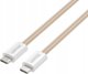 Unitek Καλώδιο USB-C σε USB-C, Μαγνητικά Αναδιπλούμενο, PD 100W, Με Πλέξη, Μπεζ, 1m