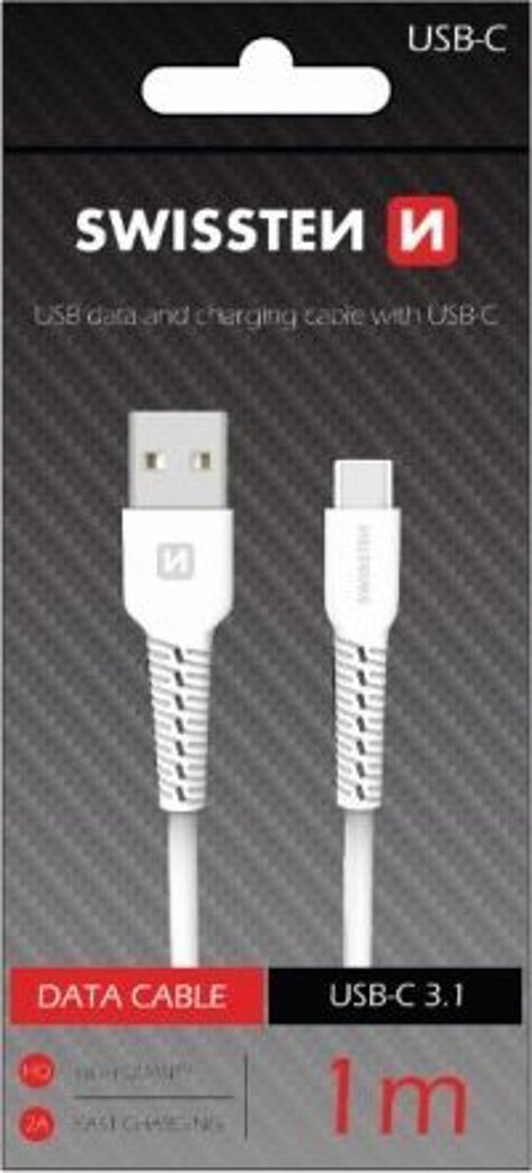 Swissten Basic καλώδιο USB Quick Charge 3.1 USB-C 1m λευκό