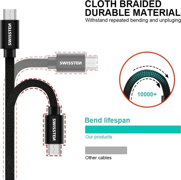 Kabel USB Swissten USB-A - micro-B 1.2 m Zloty (71522204)