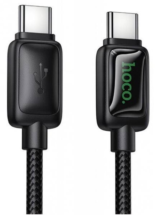 Kabel USB C do USB C Hoco 3A 60W 1,2 m z LCD U146 czarny
