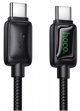 Kabel USB C do USB C Hoco 3A 60W 1,2 m z LCD U146 czarny