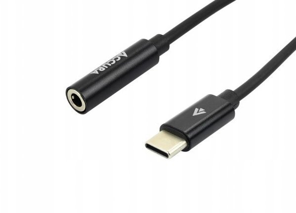 Kabel USB Accura Accura USB-C - miniJack czarny M/F