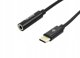 Kabel USB Accura Accura USB-C - miniJack czarny M/F
