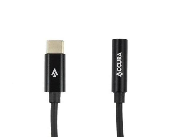 Kabel USB Accura Accura USB-C - miniJack czarny M/F