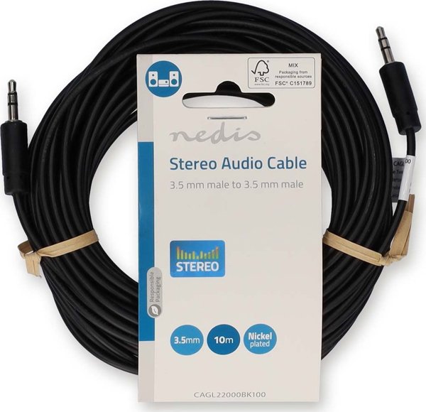 Kabel Nedis Nedis CAGL22000BK100 kabel audio 10 m 3.5mm Czarny