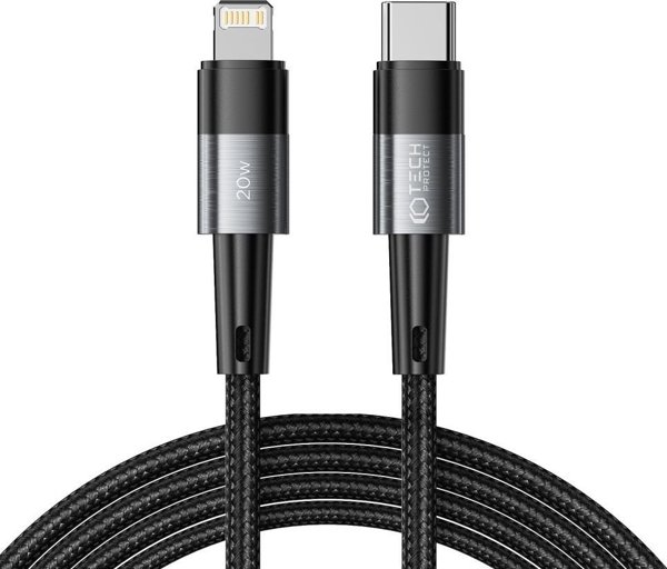 Tech-Protect UltraBoost Καλώδιο USB-C σε Lightning, PD 20W, 3A, 2m, Γκρι
