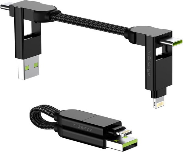 Καλώδιο USB Rolling Square inCharge X, USB-C σε Micro-USB, Μαύρο