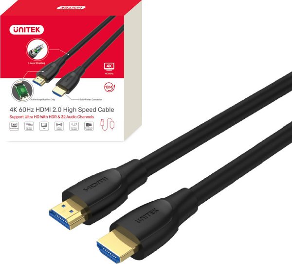 Καλώδιο Unitek HDMI σε HDMI 10m, Μαύρο, C11043BK