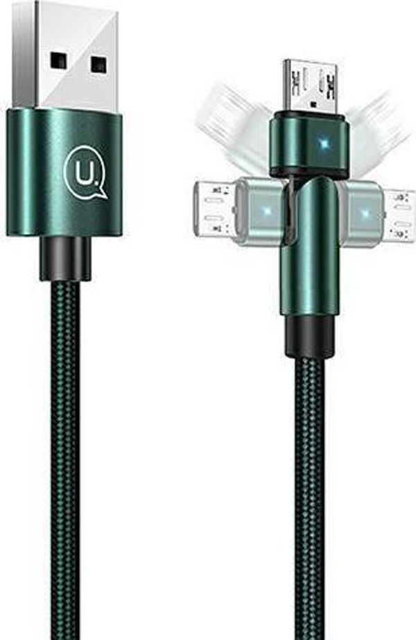 Καλώδιο Usams U60 USB-A σε microUSB 2A Fast Charging 1m Πράσινο