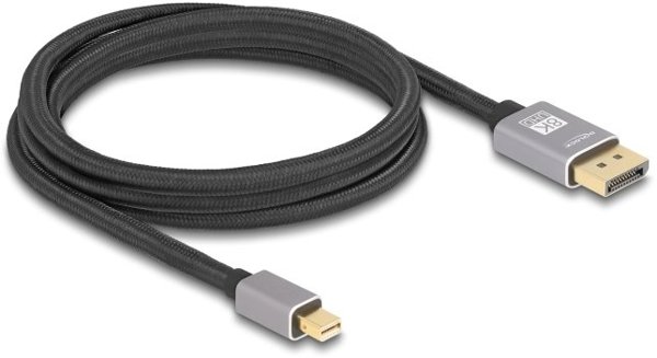 Delock DisplayPort Καλώδιο 80 Gbps, 16K 60 Hz, 1 m, για Monitor και Video Display AV