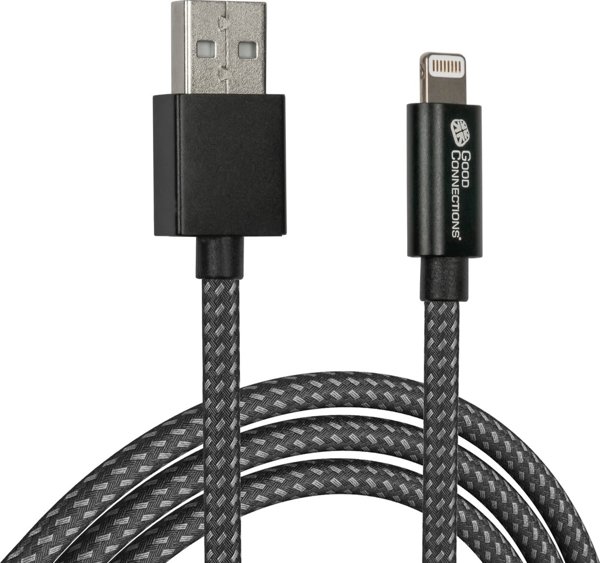 Kabel USB Good Connections USB-A - Lightning 0.5 m Czarny (2510-AL005S)