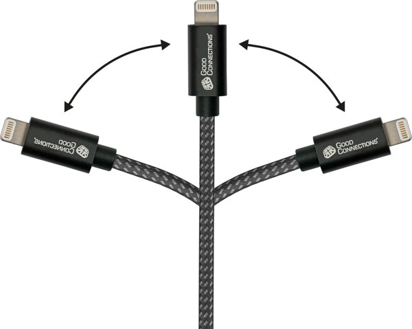 Kabel USB Good Connections USB-A - Lightning 0.5 m Czarny (2510-AL005S)