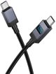 Hoco Καλώδιο USB-C σε USB-C X118 60W 3A με Ψηφιακή Οθόνη Ενδείξεων 1m Μαύρο