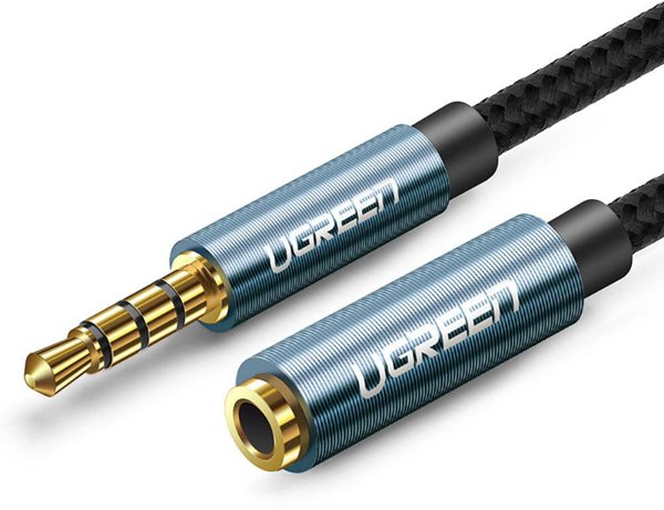 Ugreen Καλώδιο Ήχου Jack 3.5mm σε Jack 3.5mm 1m, Γωνιακό, Μπλε (UGR642BLU)