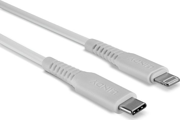 Lindy Καλώδιο USB-C σε Lightning, Πιστοποίηση MFi για iPhone/iPad, 0.5m, Λευκό (31315)