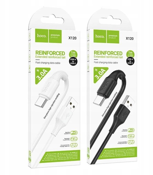 Kabel USB A do USB C Hoco 3A 1 m X120 czarny