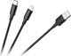 Cabletech Καλώδιο 2σε1 USB A σε USB-C & Lightning, 1m, Λευκό