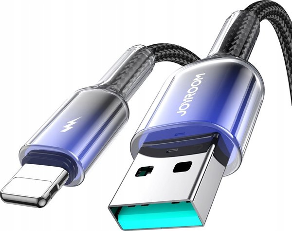 Καλώδιο Joyroom S-A42 Crystal-Clear Series USB-A σε Lightning 3A 1.2m Μαύρο