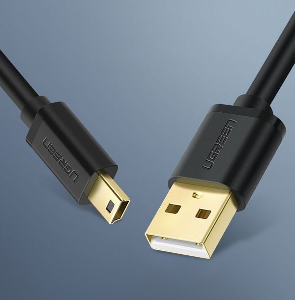 Ugreen Καλώδιο USB-A σε miniUSB US132 1.5m Μαύρο - Φόρτιση και Μεταφορά Δεδομένων