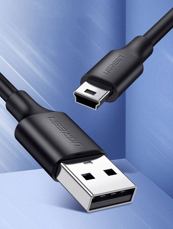 Ugreen Καλώδιο USB-A σε miniUSB US132 1.5m Μαύρο - Φόρτιση και Μεταφορά Δεδομένων