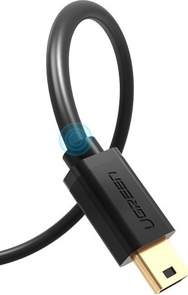 Ugreen Καλώδιο USB-A σε miniUSB US132 1.5m Μαύρο - Φόρτιση και Μεταφορά Δεδομένων