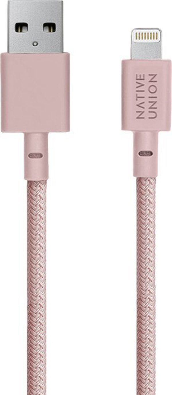 Καλώδιο USB Native Union USB-A - Lightning 3 m Ροζ (BELT-L-ROS-3-NP)