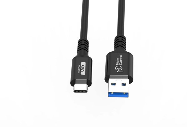 Καλώδιο USB MicroConnect USB-C σε USB-A 3.2 Gen 2, 60W, 3m, Μαύρο