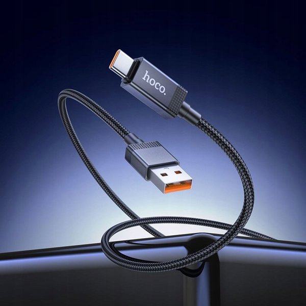 Καλώδιο USB A σε USB C Hoco 5A με Οθόνη 1 μέτρο X118 Μαύρο