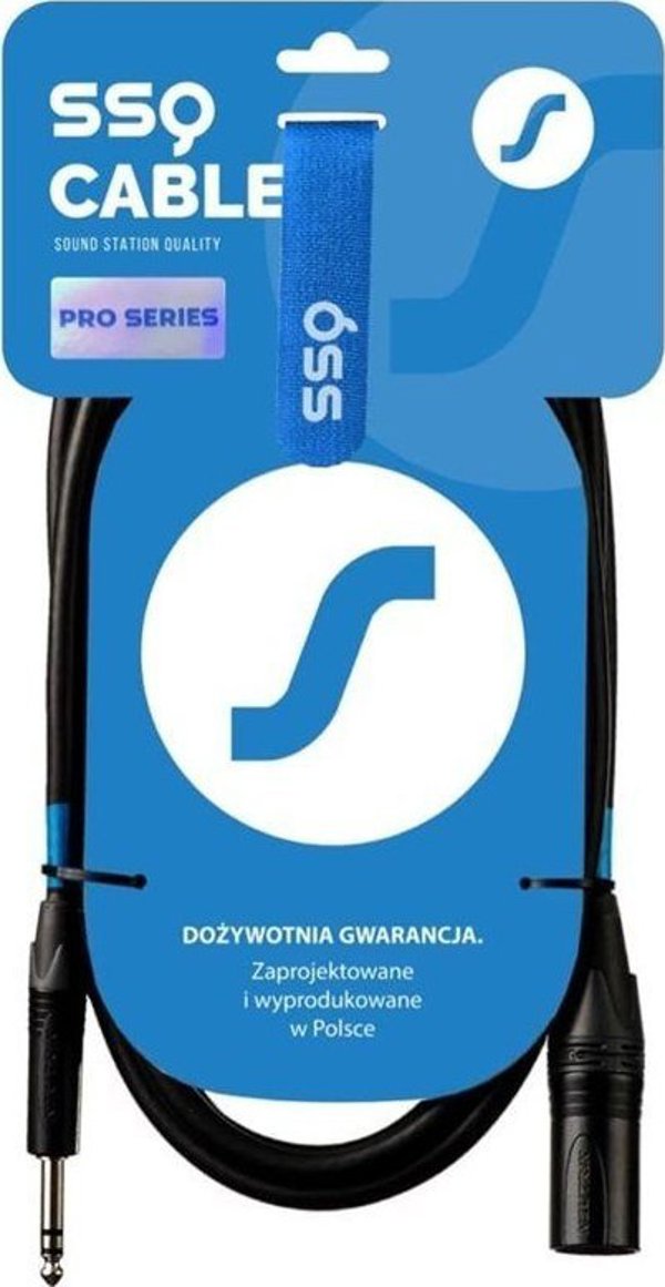 Kabel SSQ JSXM2 PRO - XLR αρσενικό σε Jack stereo 6,3mm NEUTRIK