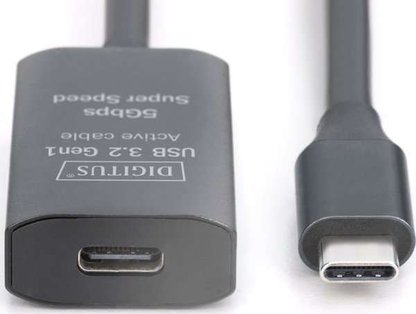 DIGIT Ενεργό Καλώδιο Επέκτασης USB-C, 5m, USB 3.2 Gen1, USB-C (Α/Θ), 5Gbps