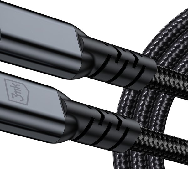 3MK Hyper Cable N-SERIES USB-C Thunderbolt 4 2m, 40Gb/s, 240W, 8K60Hz, Μαύρο
