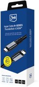 3MK Hyper Cable N-SERIES USB-C Thunderbolt 4 2m, 40Gb/s, 240W, 8K60Hz, Μαύρο