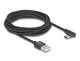 Kabel USB Delock USB 2.0 Cable Type-A male to USB Type-C male angled 3 m black, 3 m, USB A, USB C, USB 2.0, 0.48 Gbit/s, Black