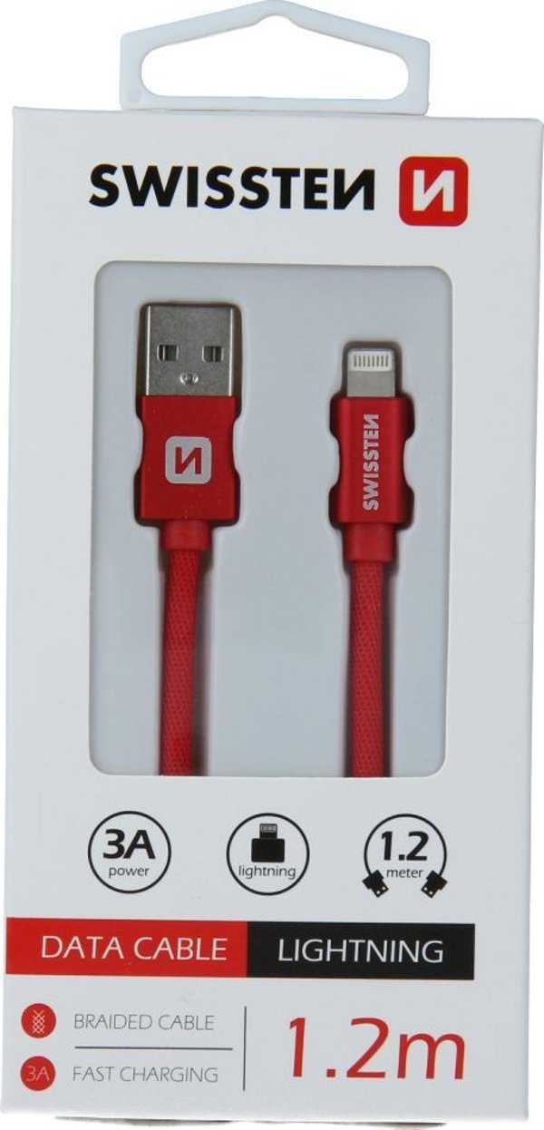 Kabel USB Swissten USB-A - Lightning 1.2 m Szary (71523202)