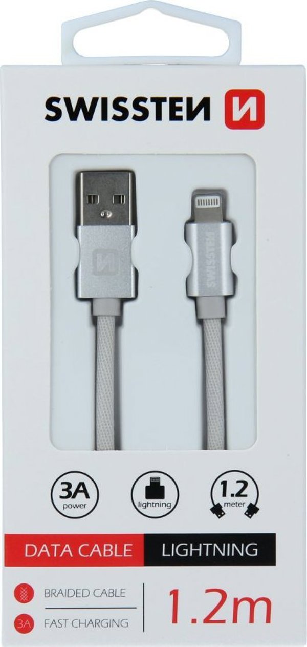 Kabel USB Swissten USB-A - Lightning 1.2 m Zielony (71523207)