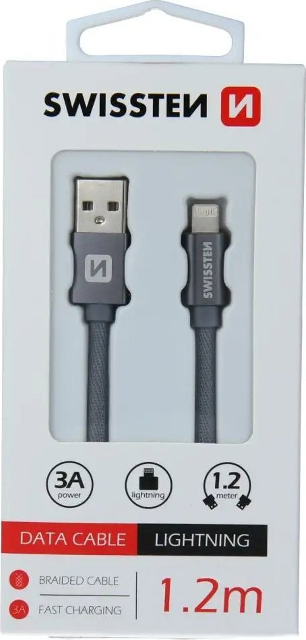 Kabel USB Swissten USB-A - Lightning 1.2 m Zielony (71523207)