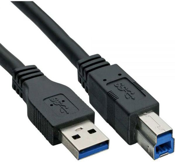 Καλώδιο USB InLine USB-A σε USB-B 3.0, 1.5m, Μαύρο